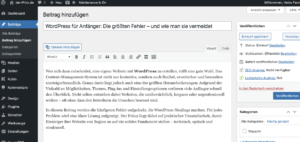 WordPress für Anfänger: Die größten Fehler – und wie man sie vermeidet